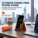 Flexible foldable phone holder orange