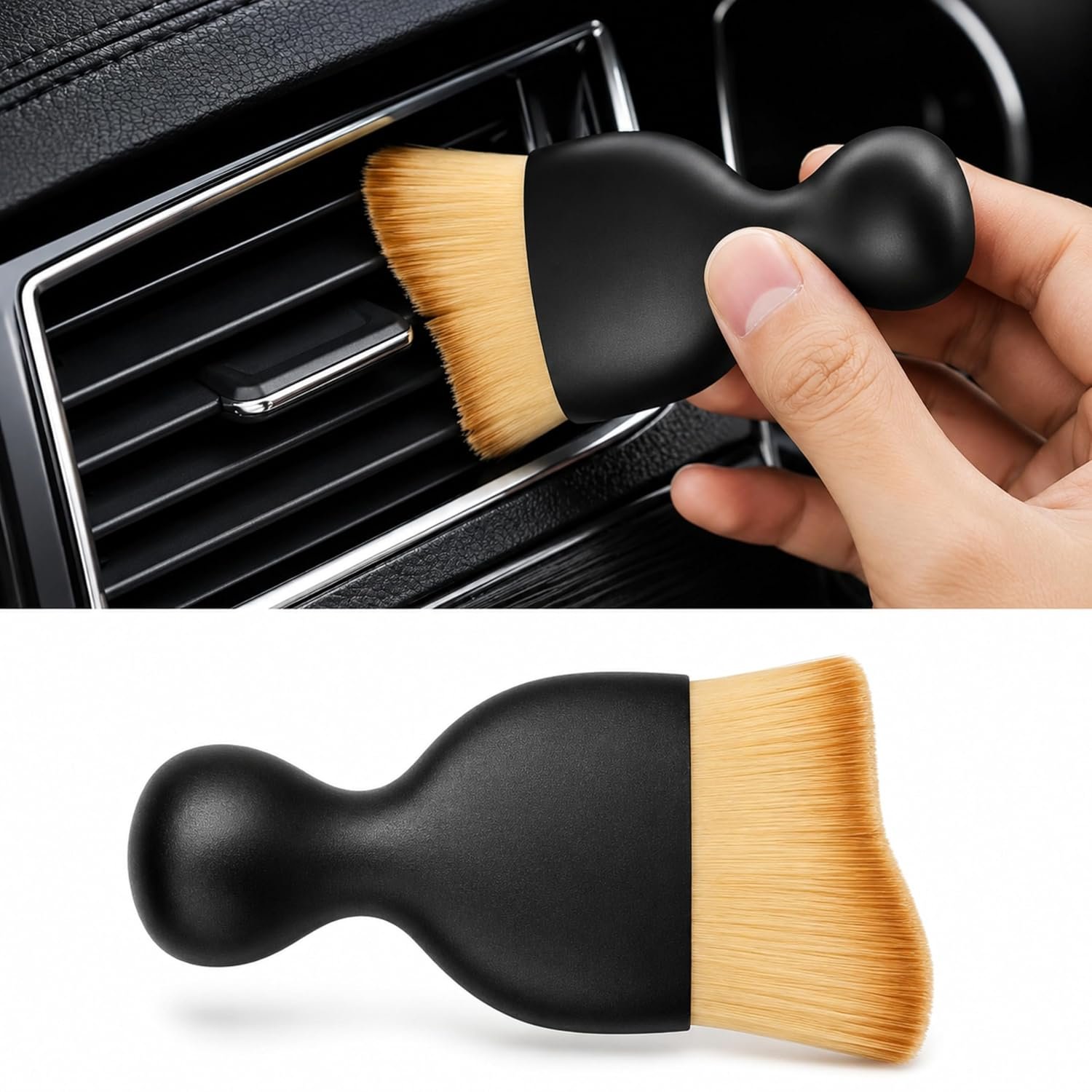 Brush cleaning center console and armrest area