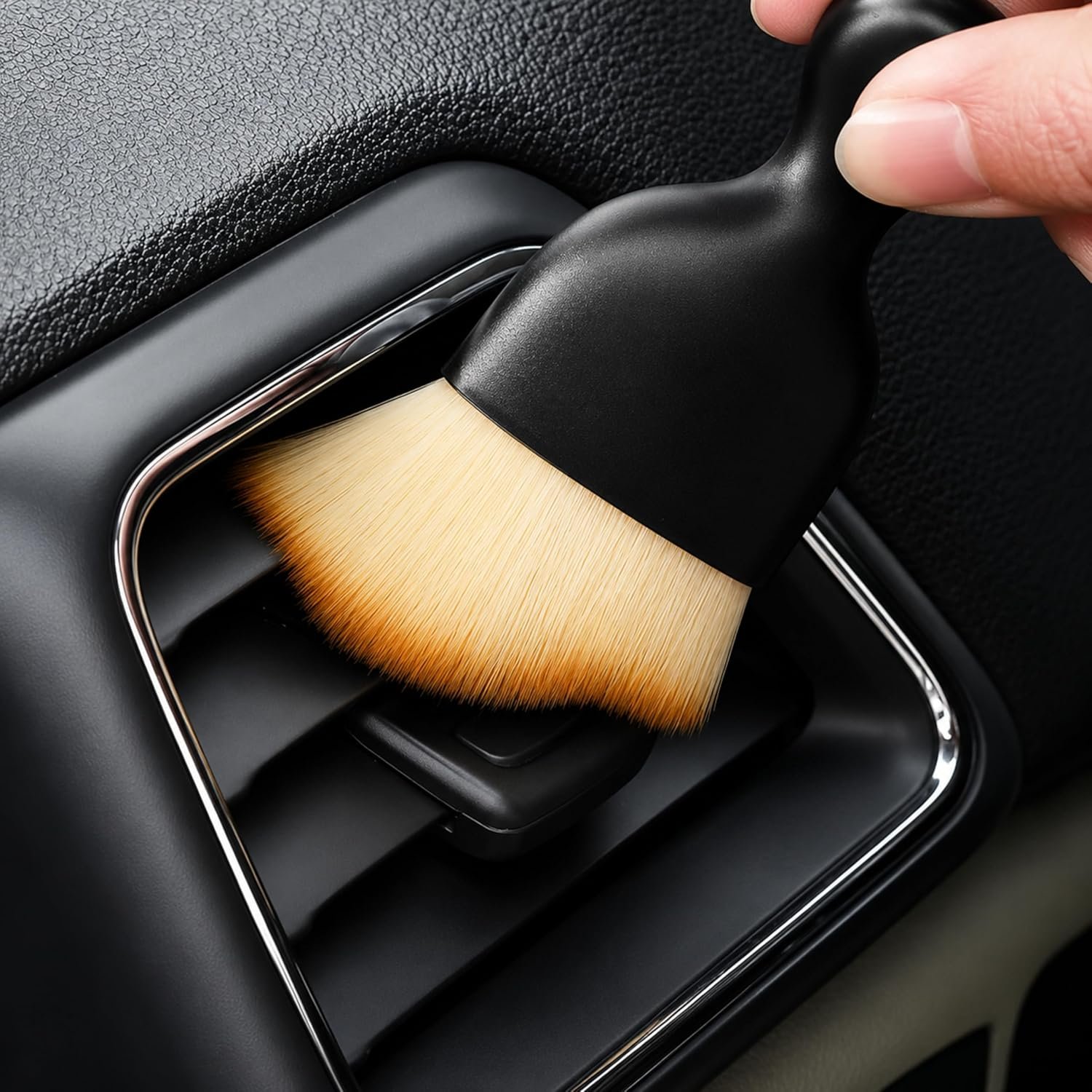Brush reaching dashboard corner and gap
