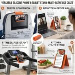Orange desktop phone stand for video calls
