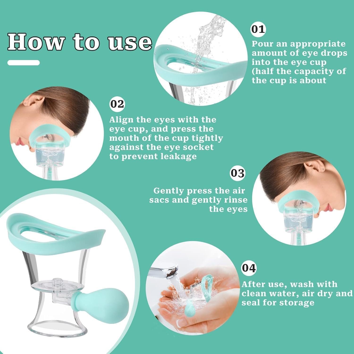 Cup being used to rinse an eye